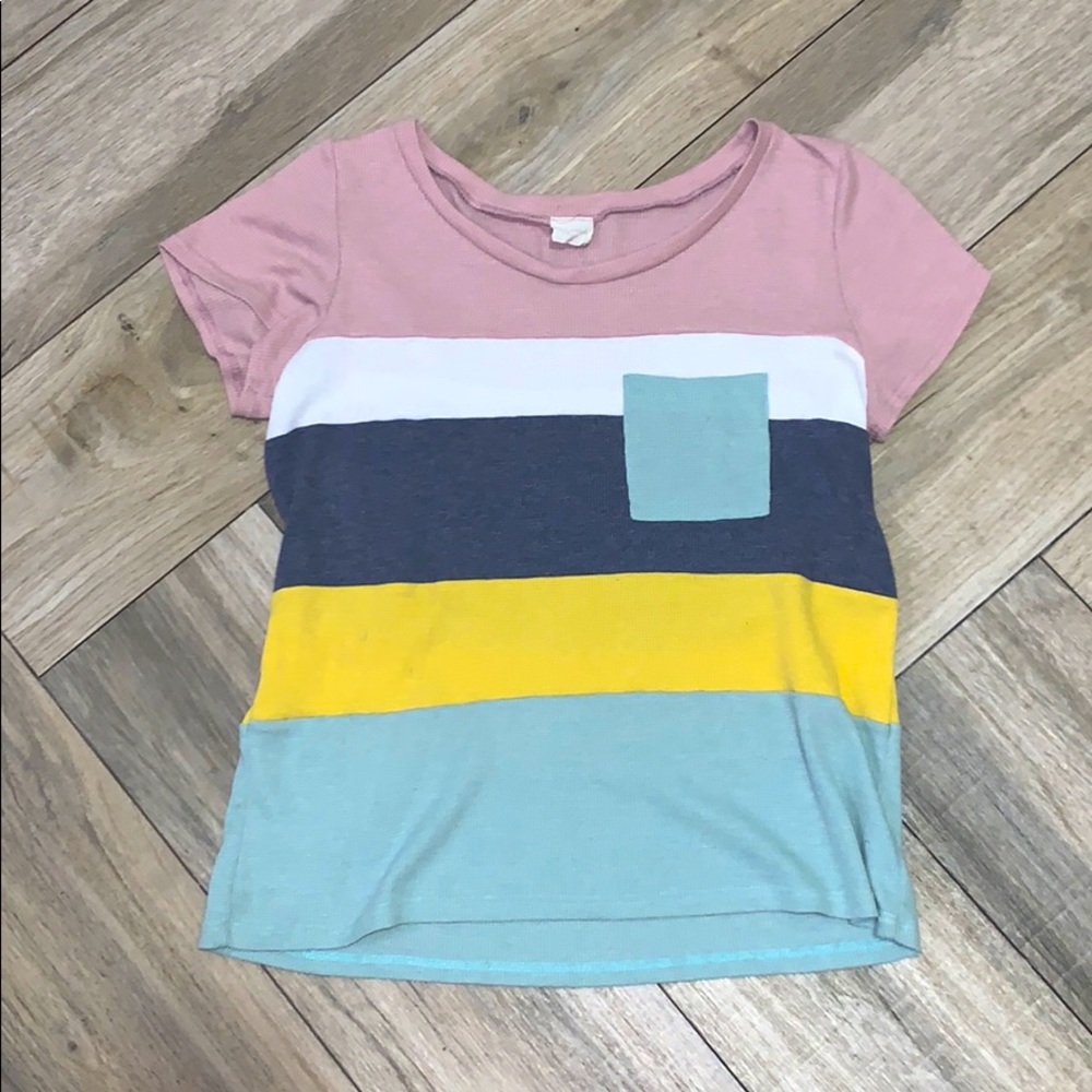 A striped colorful t-shirt